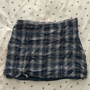 blue plaid mini skirt💙